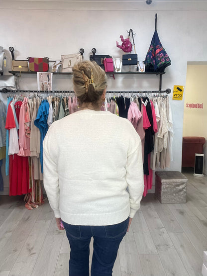 Multicoloured Daisy Cream Cardigan
