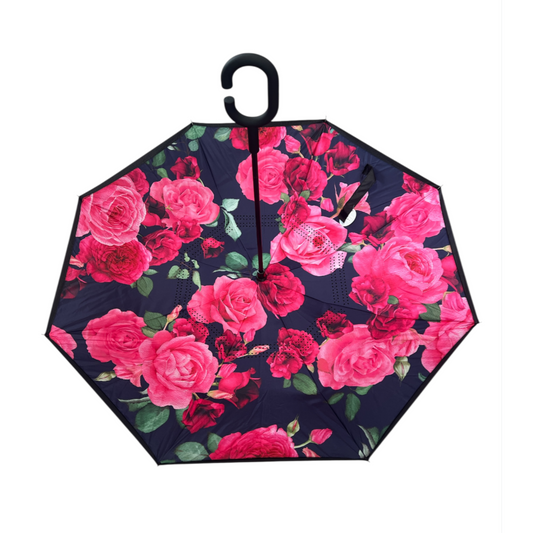 Upside Down Umbrella Pink Roses