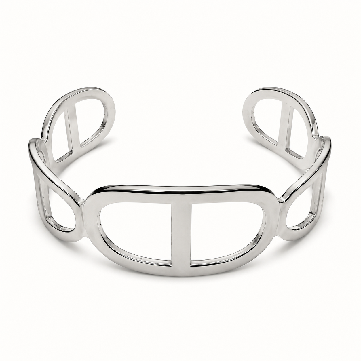 SilverStainless Steel Statement Cuff Bangle