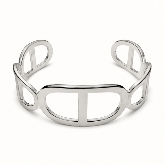SilverStainless Steel Statement Cuff Bangle