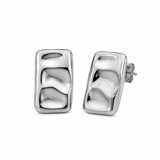 Real Gold Plated Silver Sculpted Statement Earrings