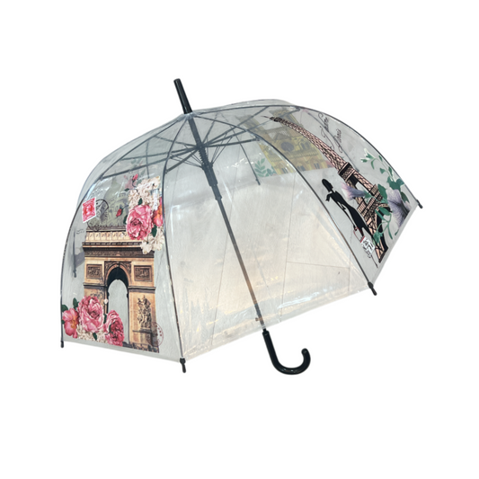 Clear Transparent Automatic Umbrella Paris Design