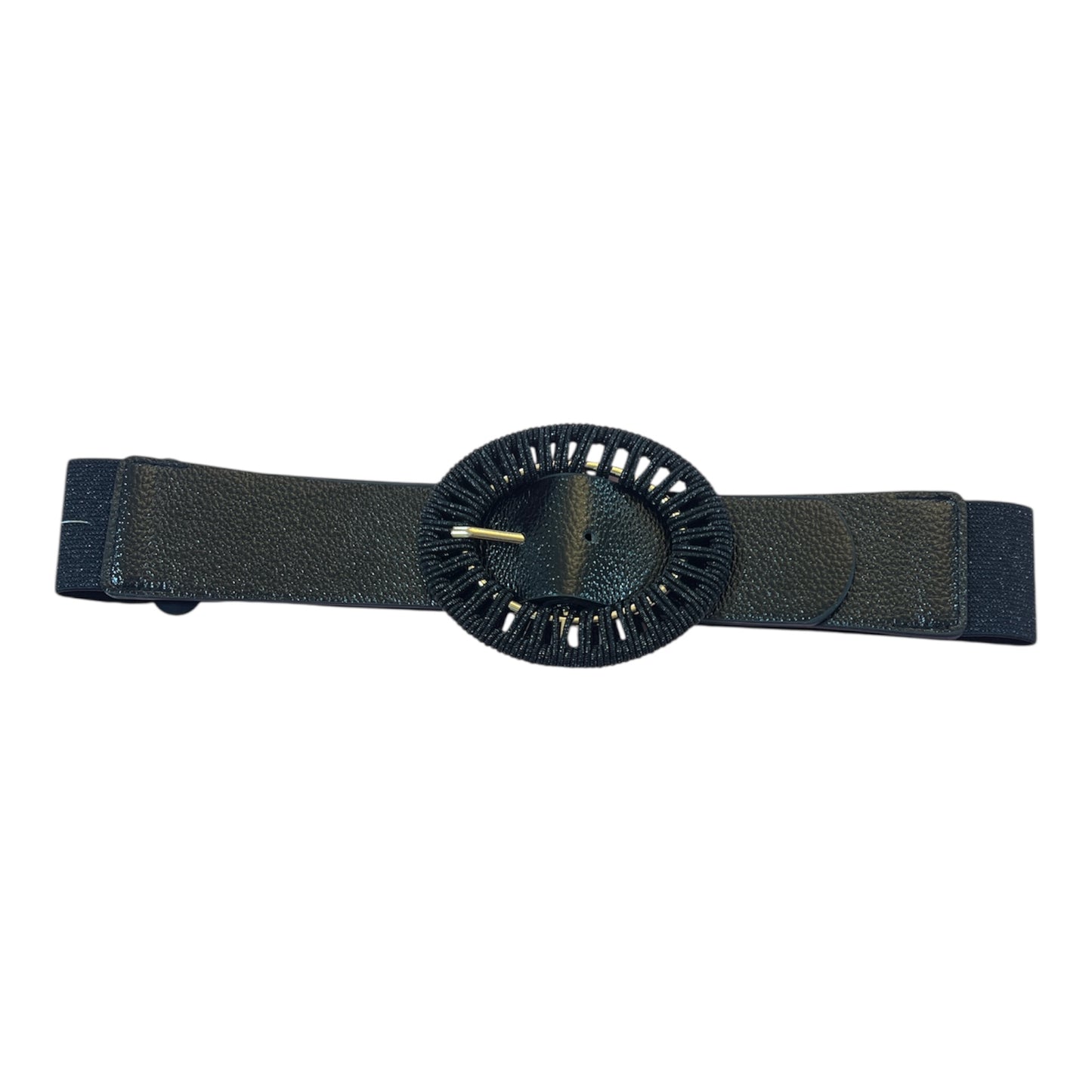 Black Elasticated Belt Oval Buckle