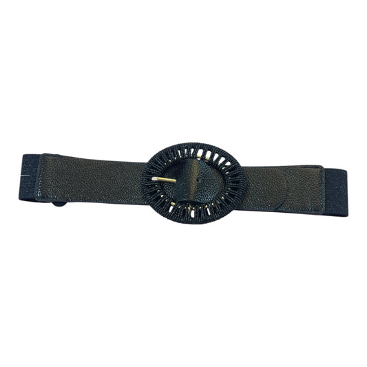 Black Elasticated Belt Oval Buckle