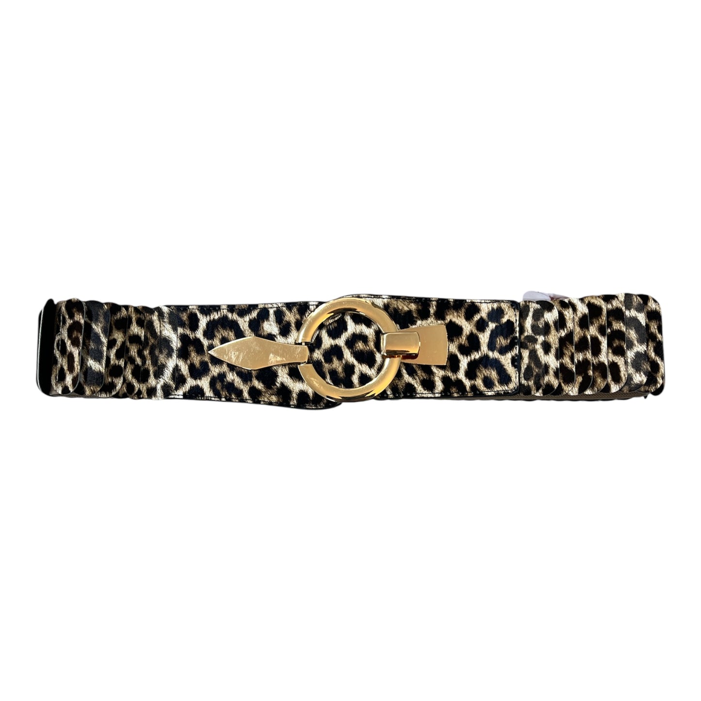 Leopard Elasticated Belt Gold Buckle
