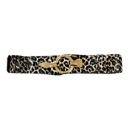 Leopard Elasticated Belt Gold Buckle