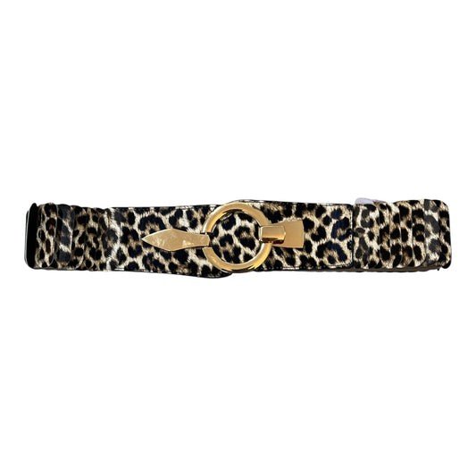 Leopard Elasticated Belt Gold Buckle
