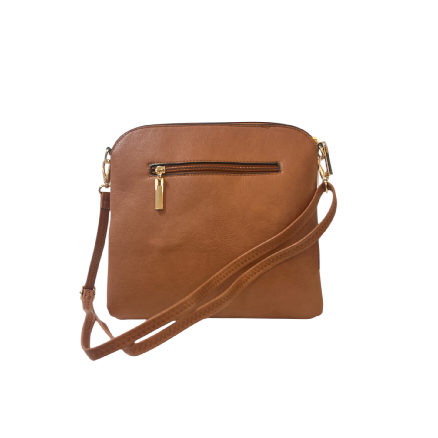 Tan Leatherette Crossbody Bag