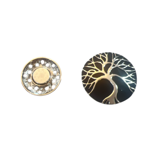 Magnetic Brooch Tree of Life Black & Silver