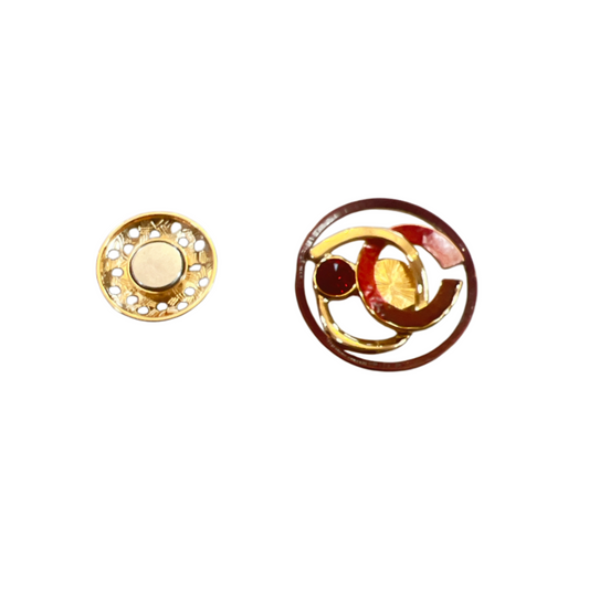 Magnetic Brooch Wine & Gold