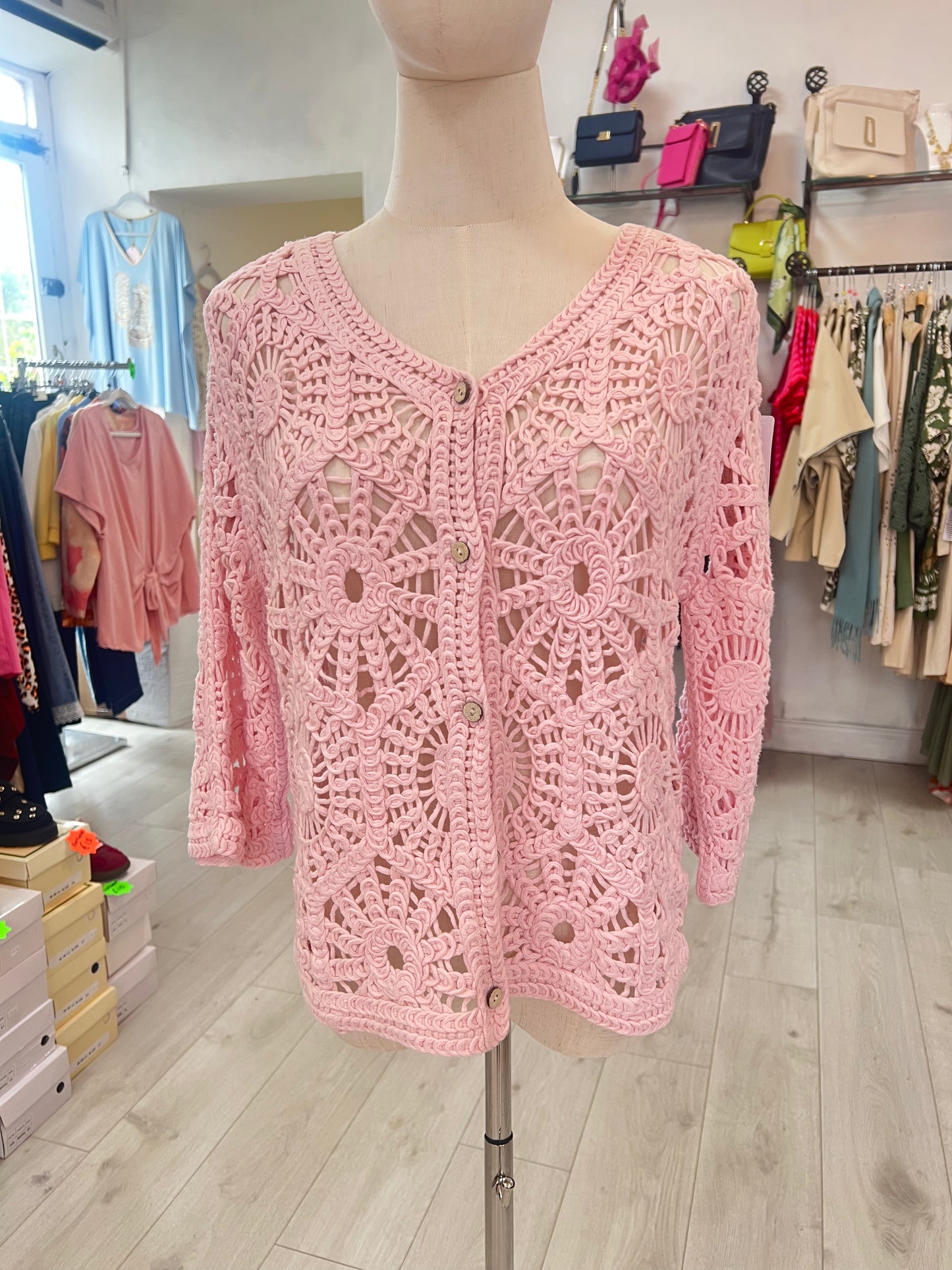 Crochet Cardigan With Buttons (4 Colours)