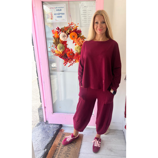 Barbara Cotton Co-Ord Wine