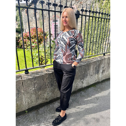 Dymphna Grey & Terracotta Jumper
