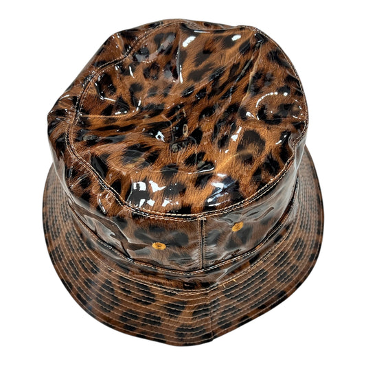 Leopard Patent Reversible Rainhat Brown