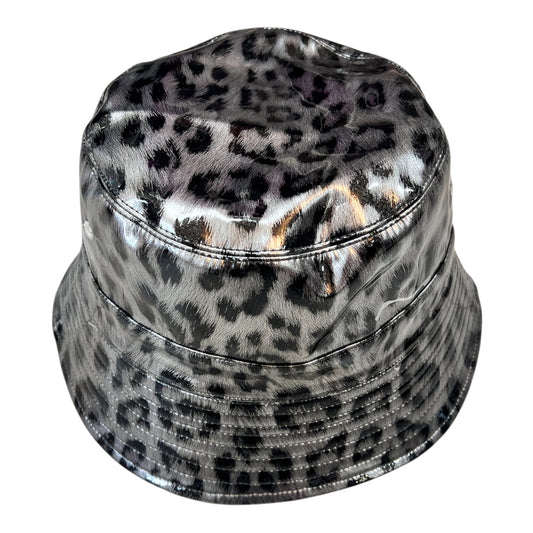Leopard Patent Reversible Rainhat Silver