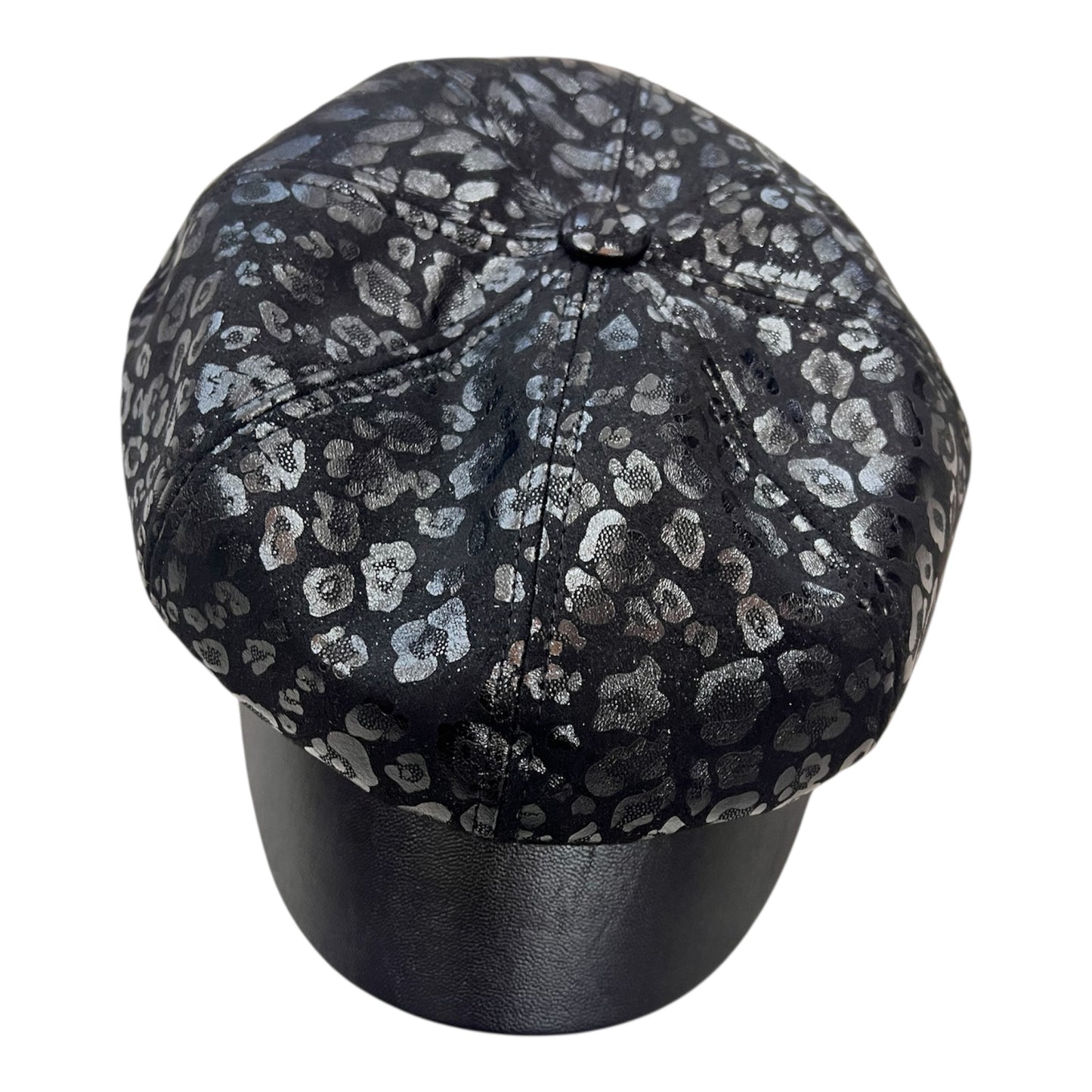 Peaked Cap Black Animal Print