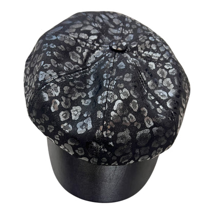 Peaked Cap Black Animal Print