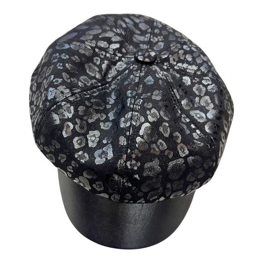 Peaked Cap Black Animal Print