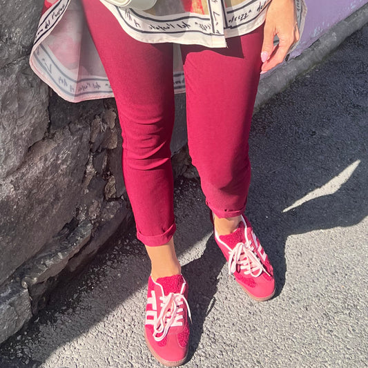 Elasticated Magic Trousers Wine