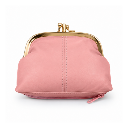 Blush Pink Leather Coin Purse & Card Holder