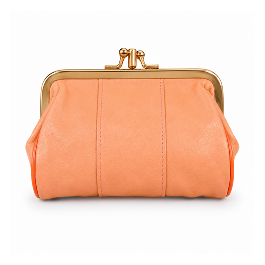 Peach Leather Coin Purse
