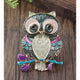 green enamel owl pin brooch