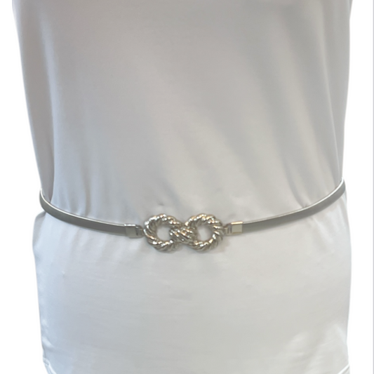 Silver Thin Elasticated Belt