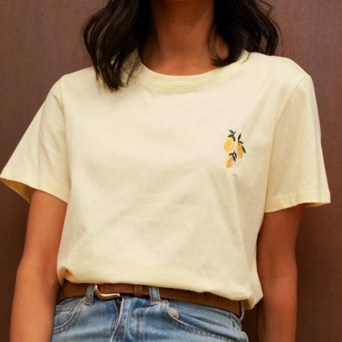 Limoncello Cotton Lemon Embroidered T-Shirt