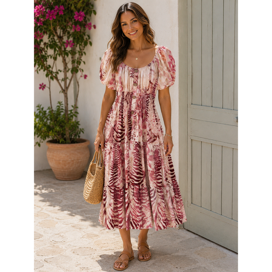 Dusty Pink Wine & Blush One Size Midi Dress
