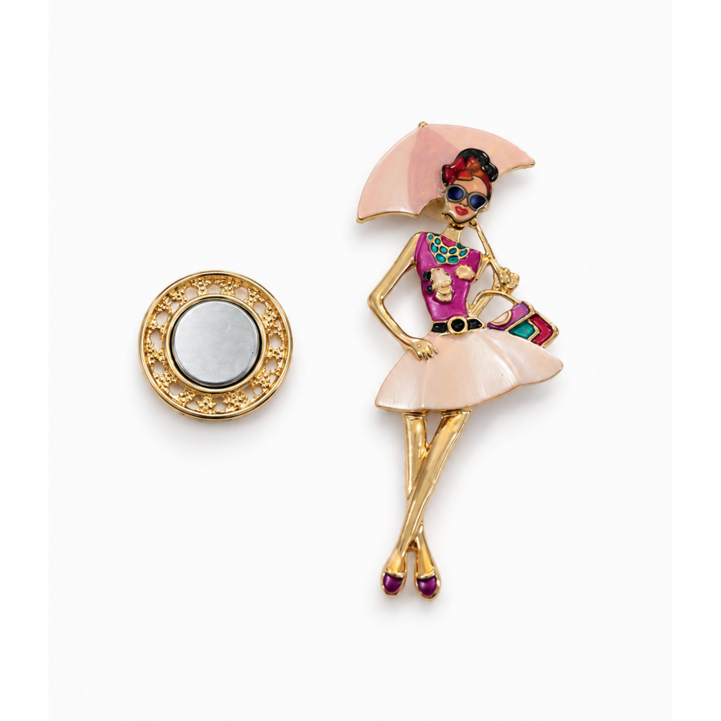 Chic Lady Magnetic Brooch Pink