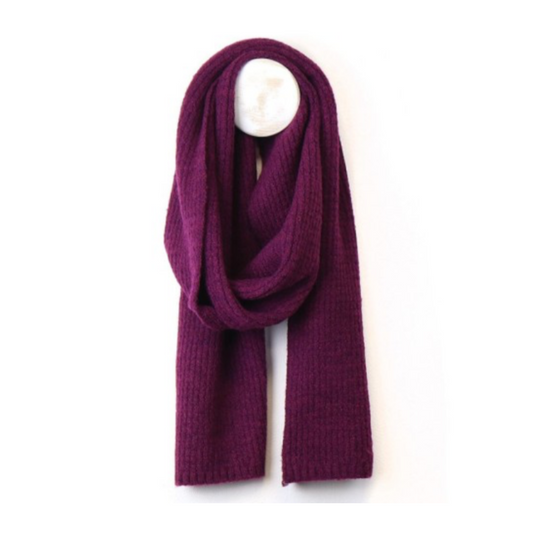 POM Purple Berry Ribbed Knit Scarf