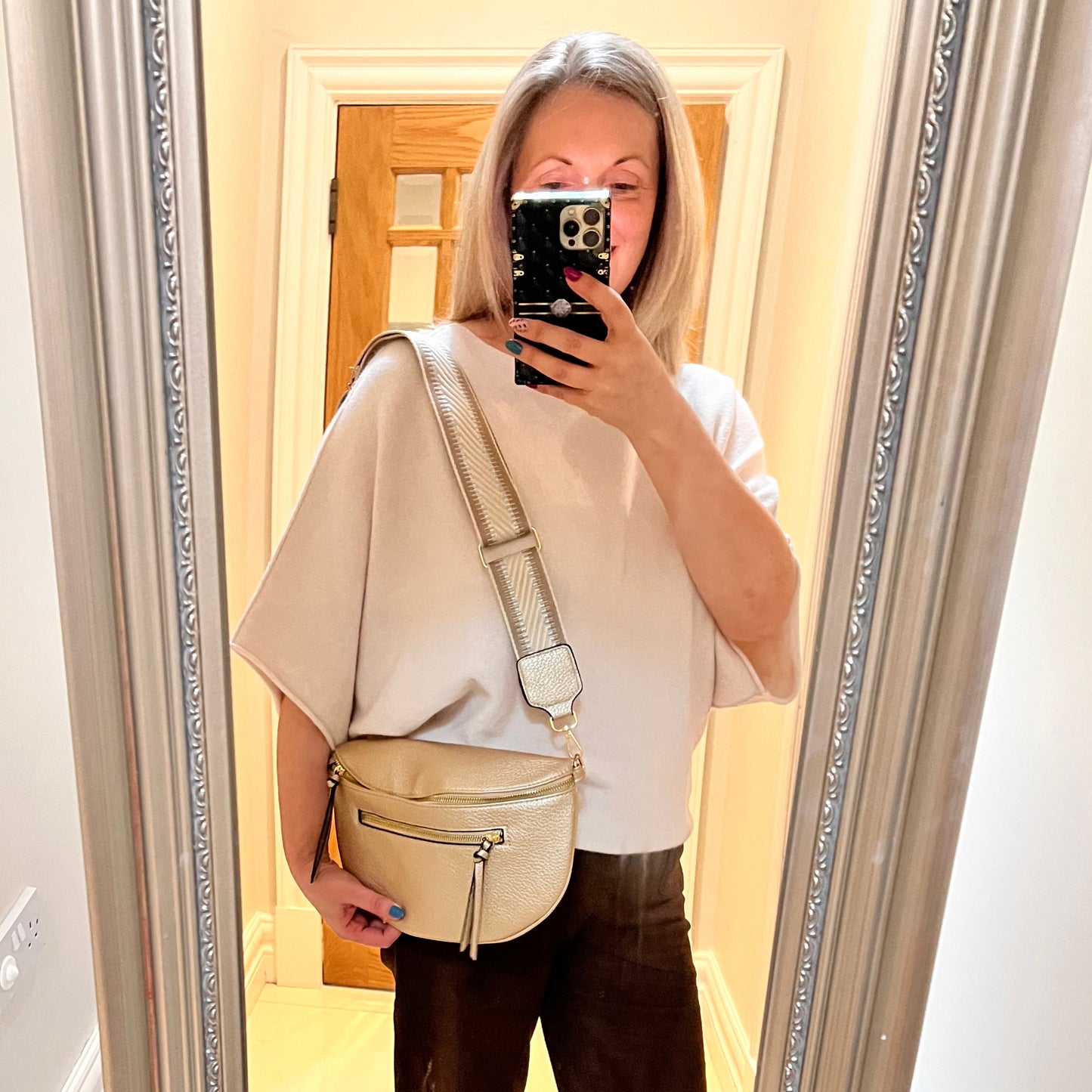 Gold Metallic Crossbody Bag