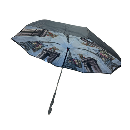 Upside Down Umbrella Powder Blue Paris Design