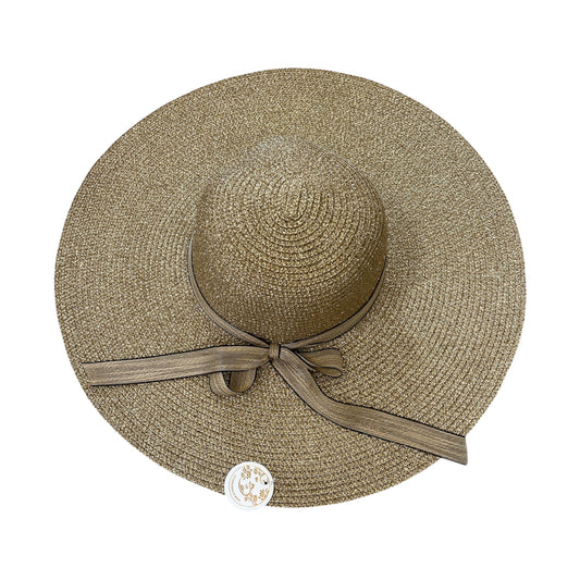 Gold Lurex Sunhat Bow Detail