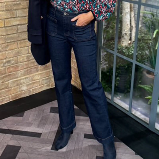 Yasmin Dark Blue Straight Leg Jeans