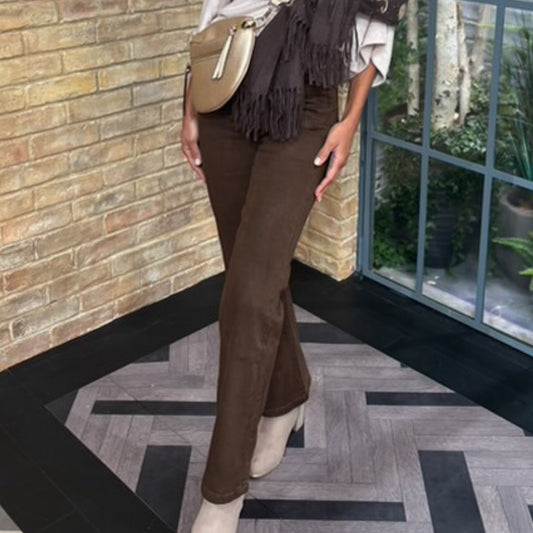 Carrie Brown Straight Leg Jeans Front Pockets