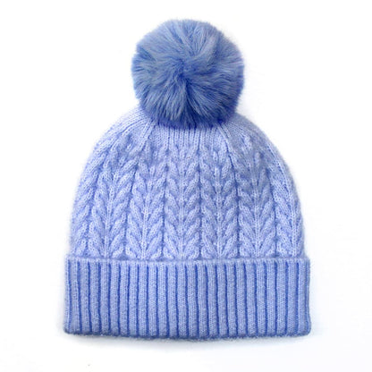 POM Ice Blue Recyclable Bobble Knitted Hat