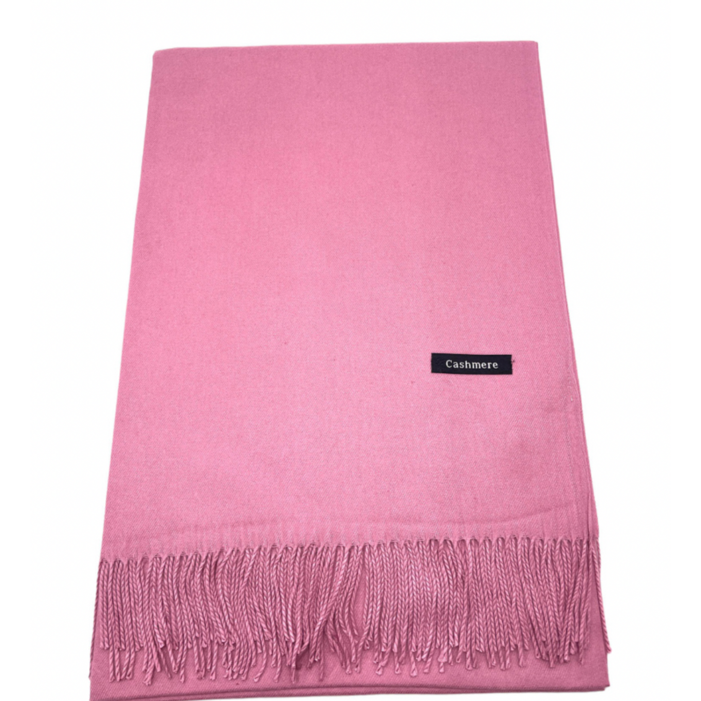 Plain Fringed Pashmina Pink