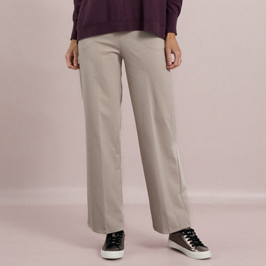 DECK Straight Leg Elasticated Trousers Taupe