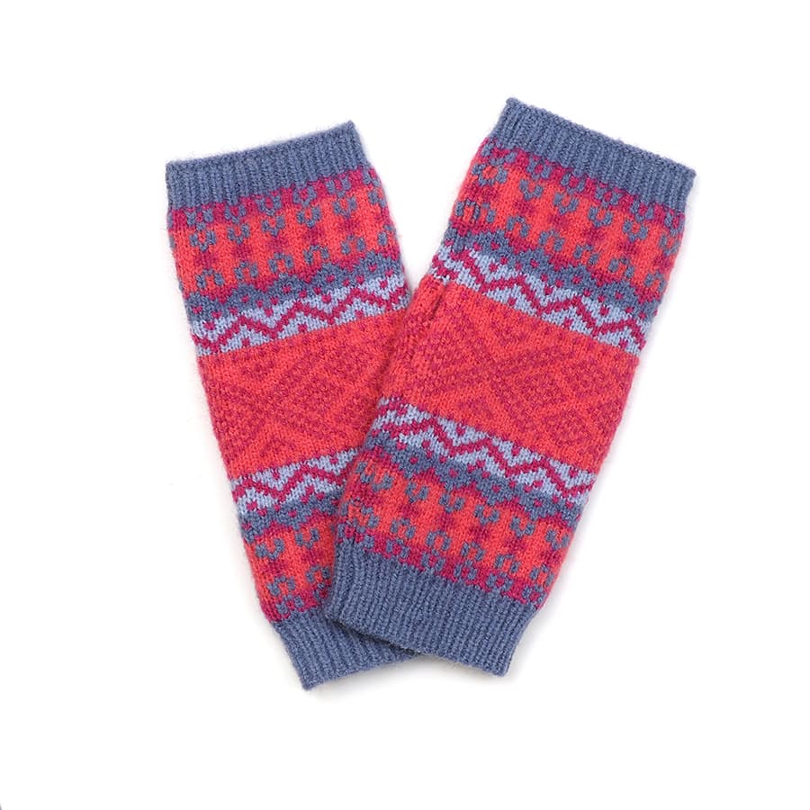 POM Pink & Blue Mix Fingerless Gloves