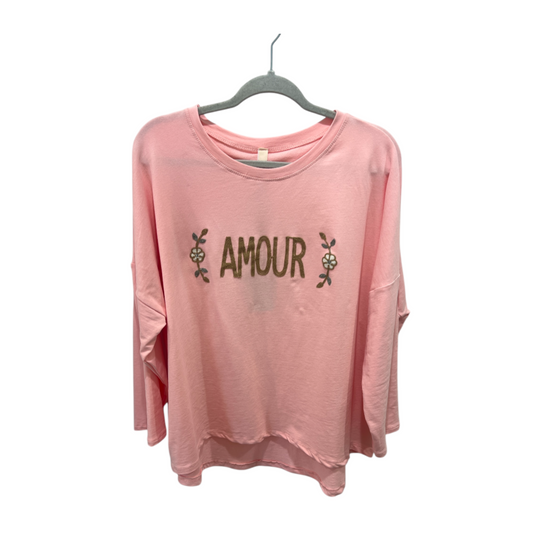 Amelia Amour Cotton Sweatshirt Powder Pink