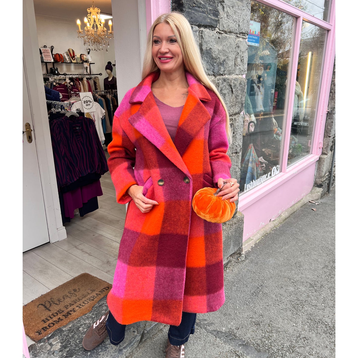 Oversized Checked Coat (2 Colours) Delivery 2 Weeks