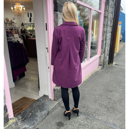 Purple Cord Tunic Dress