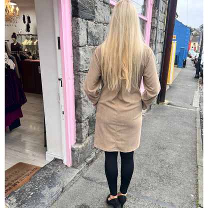 Beige Cord Tunic Dress