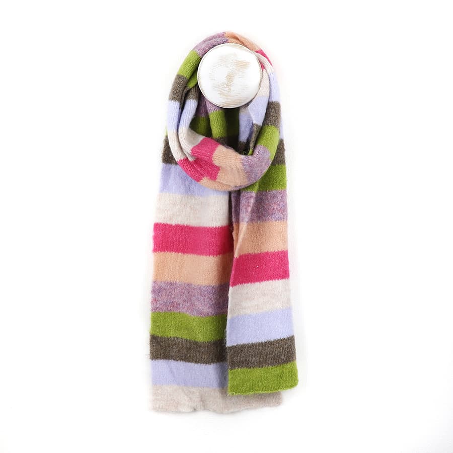 POM Mauve Mix Stripe Scarf