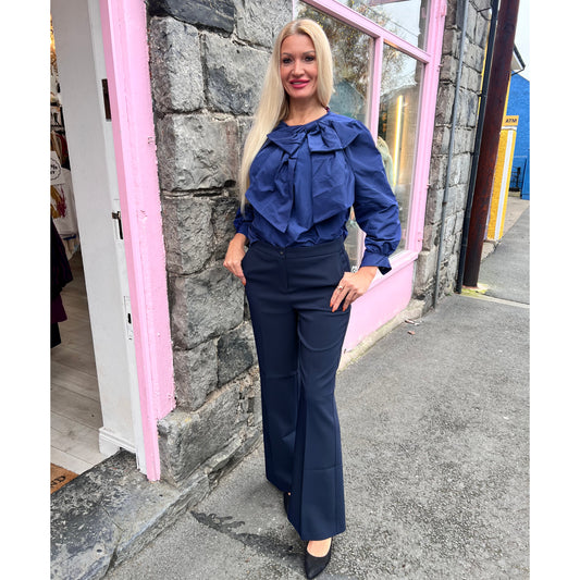Jessica Straight Leg Tailored Trousers Navy