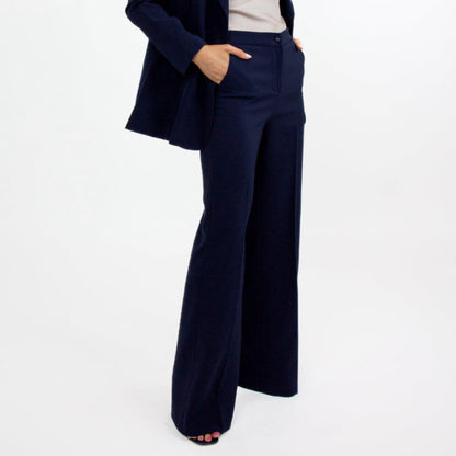 Jessica Straight Leg Tailored Trousers Navy