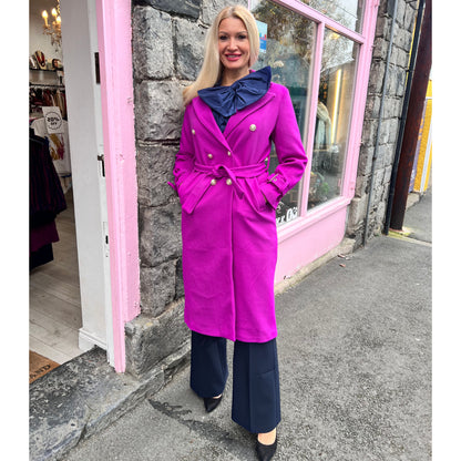 Naomi Belted Coat Magenta