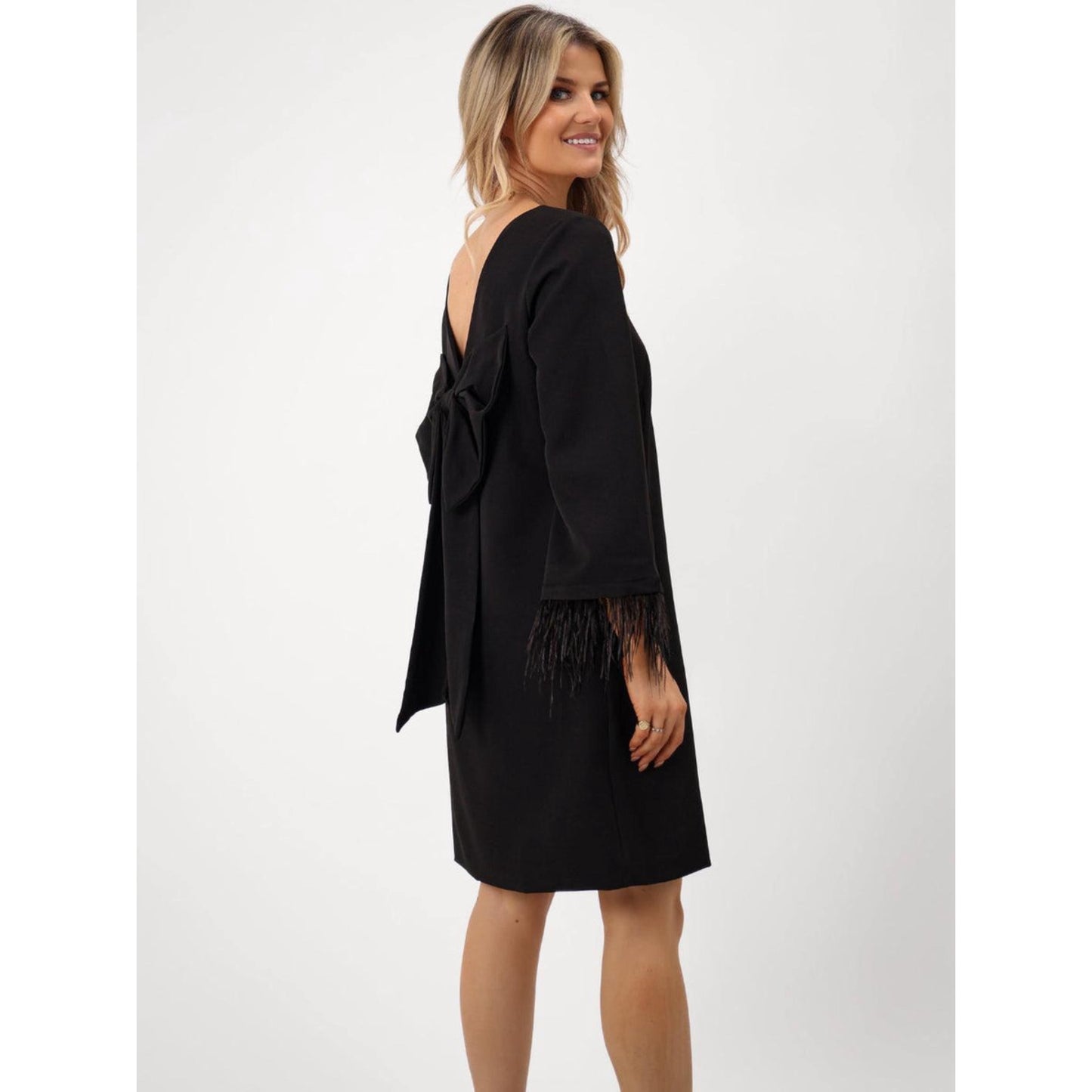 Pamela Bow Dress Black