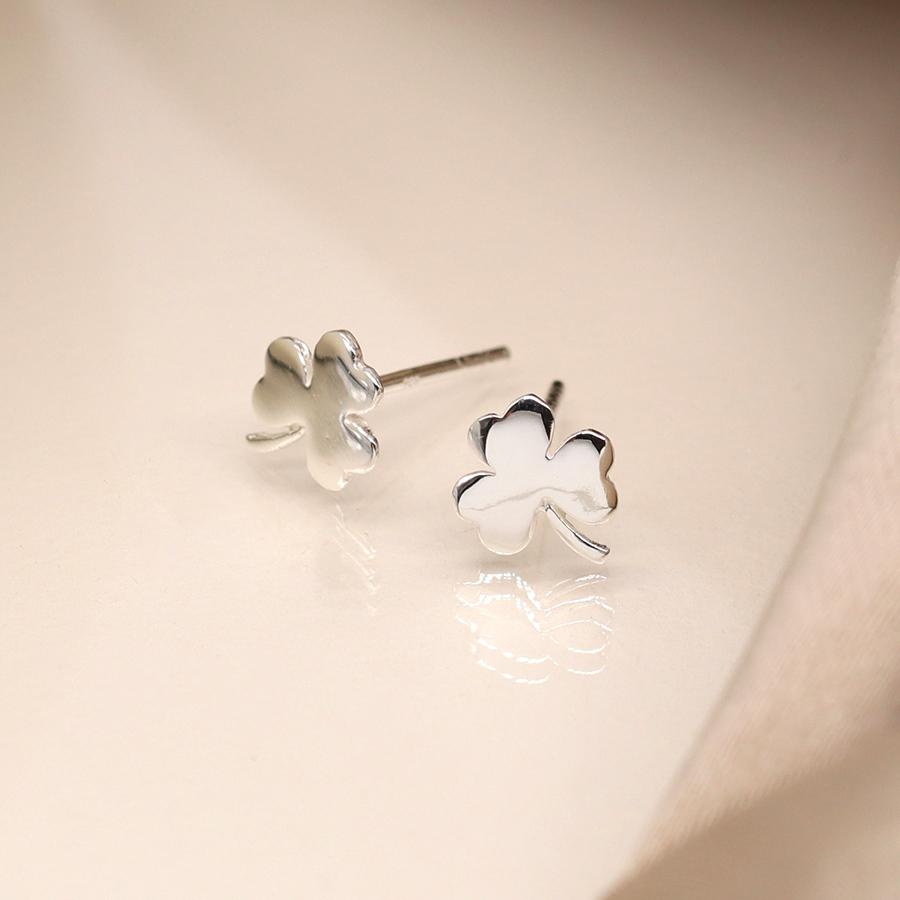 POM Sterling Silver Shamrock Earrings